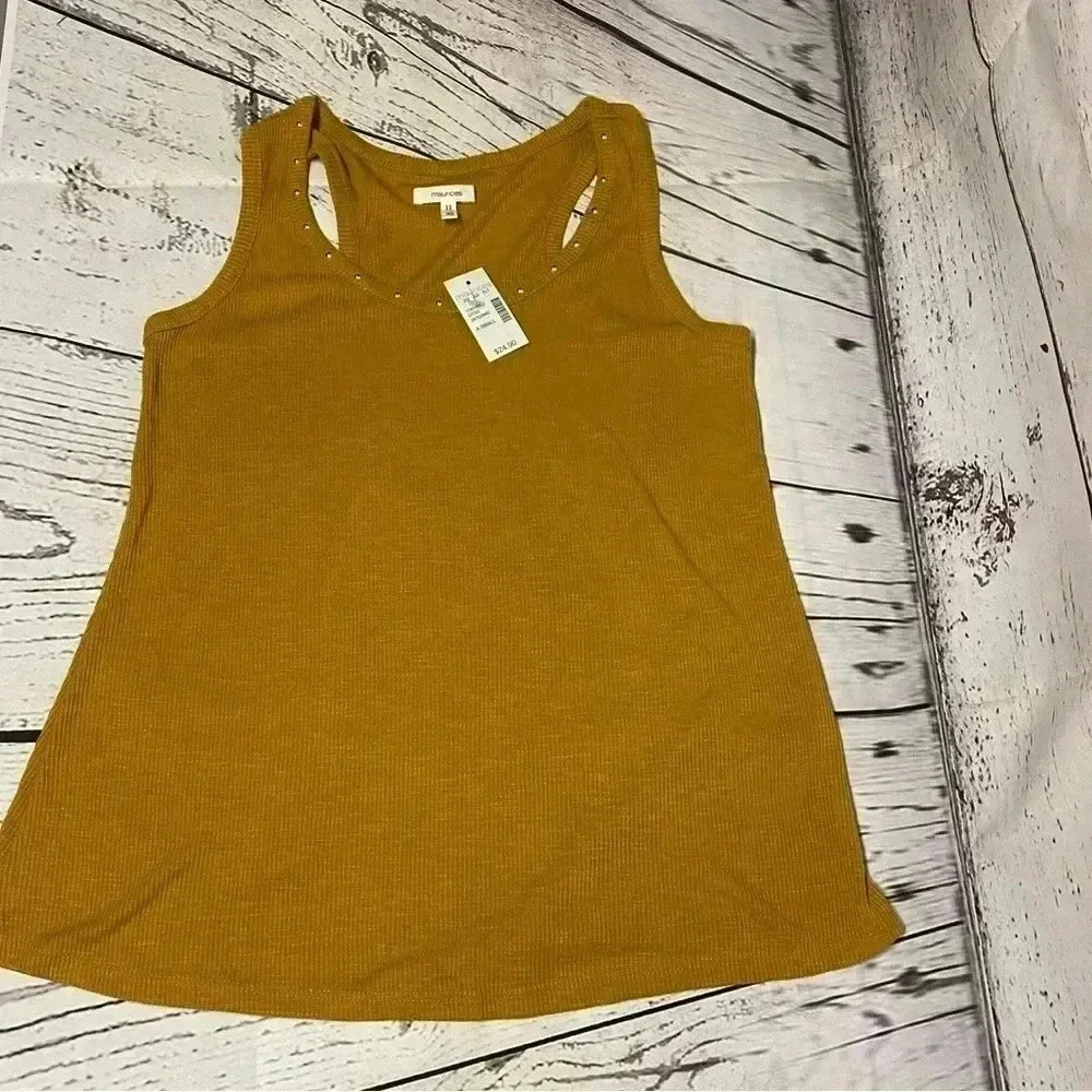 Maurices studded racer back‎ slight flare stylish tank women’s Size XS NWT
